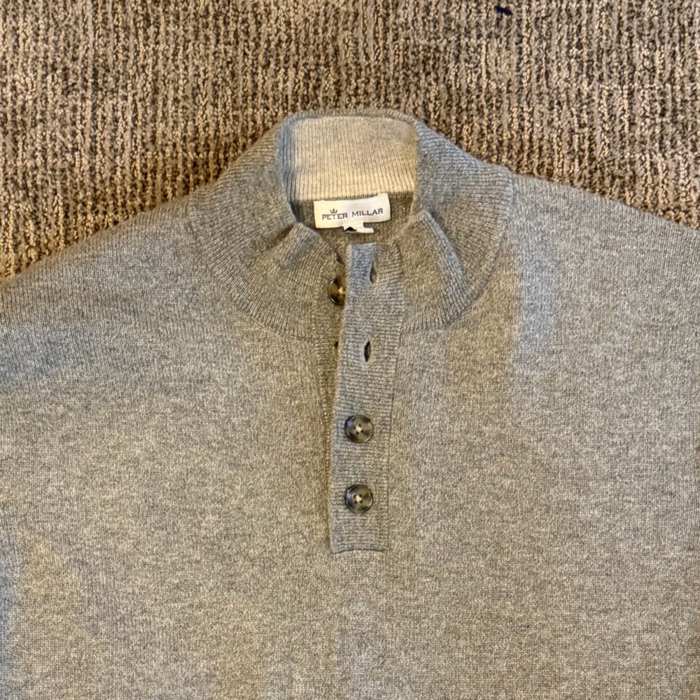 Gray Button-Up Sweater - Peter Millar - image 3
